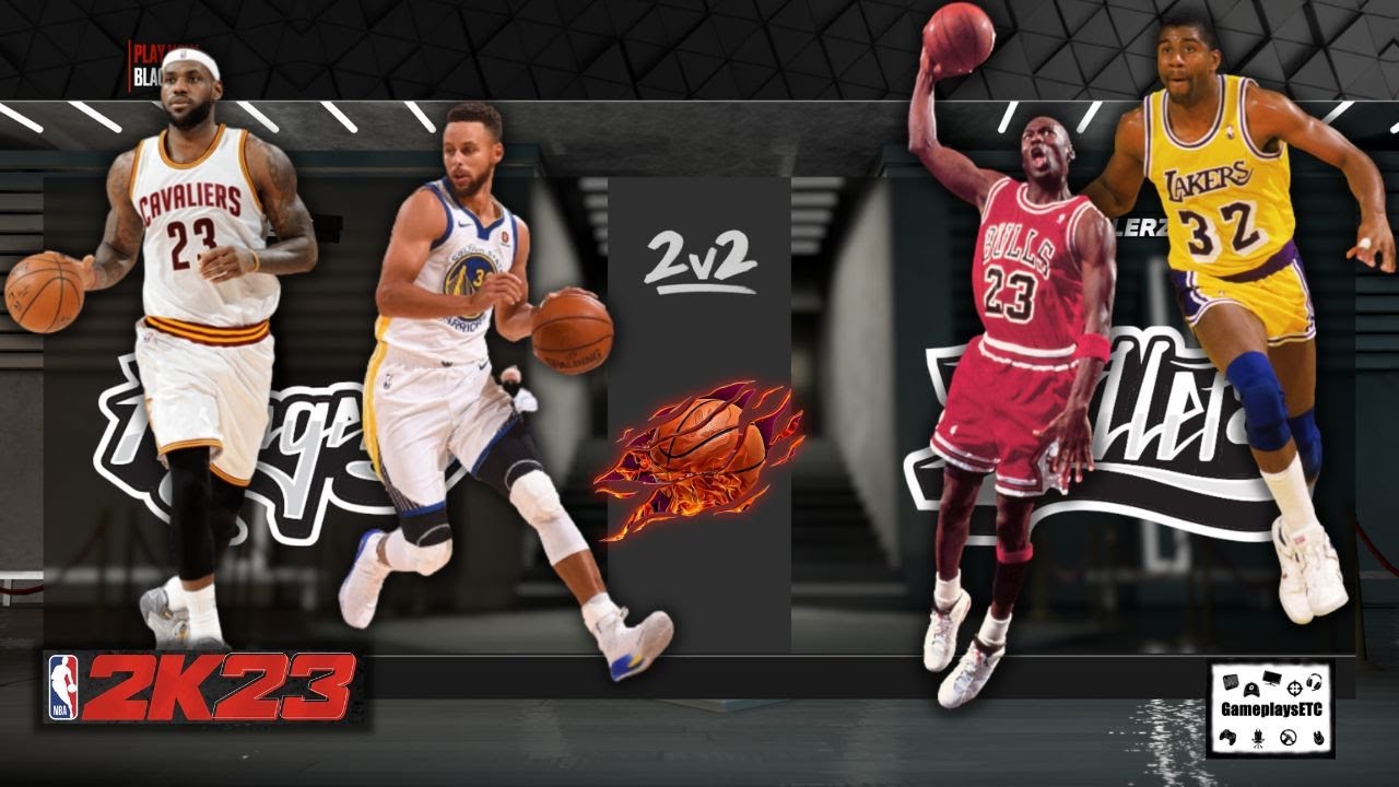 Stephen Curry & LeBron James VS Michael Jordan & Magic Johnson | Blacktop 2v2 | NBA 2k23
