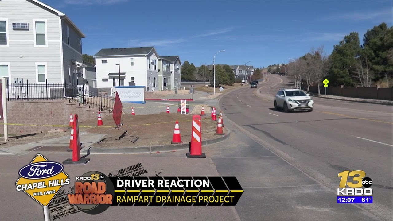 Drivers cope with traffic impacts from drainage project at entrance to popular Colorado Springs park