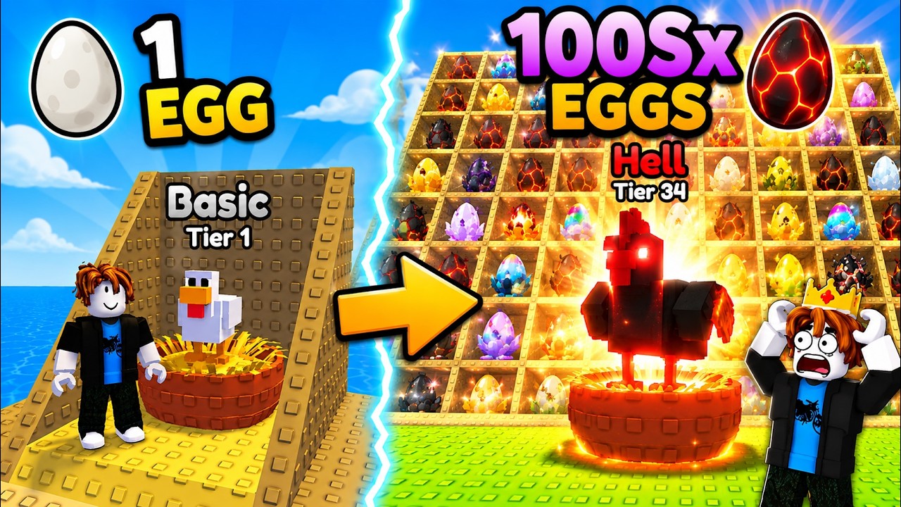 Making The MOST EGGS in Chicken Farm Roblox!