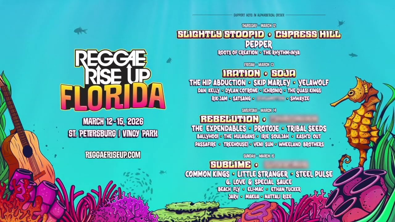 Reggae Rise Up Florida Festival 2026 Lineup Announcement