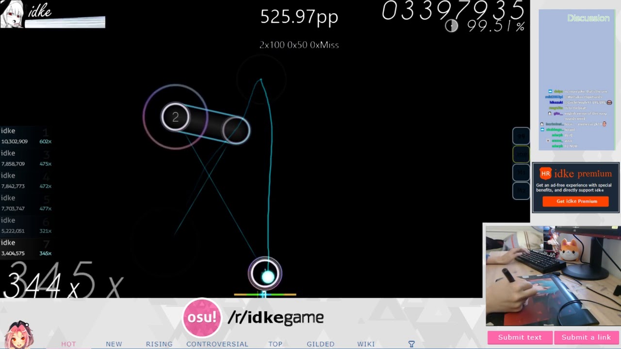 [8.73⭐Live] idke | 9mm Parabellum Bullet - Inferno [The Eclipse] 1st +HR FC 98.29% {#8 803pp} - osu!