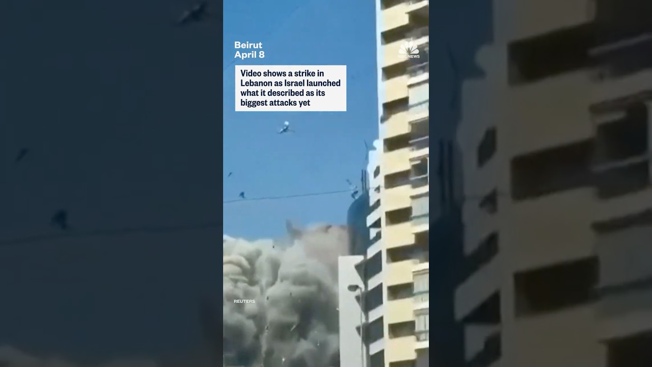 Video shows a strike in Lebanon as Israel launched what it described as its biggest attacks yet