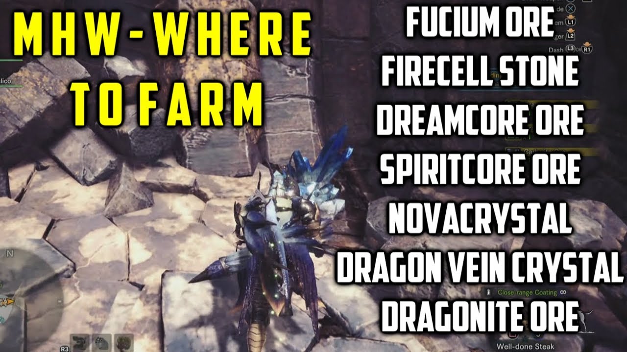 Monster Hunter World - Where To Farm Fucium Ore, Firecell Stone, Dreamcore Ore, and More!