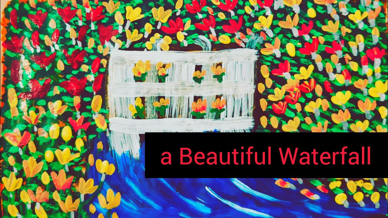 live You Won't Believe How Easy This Autumn Waterfall Painting is/ Acrylic Waterfall Painting/