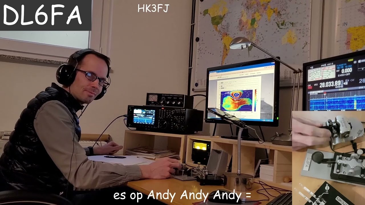 CW DX QSO DL6FA with HK3FJ 9100km to Colombia Morse basic Telegrafie 16 WPM DOK F38 DARC Begali