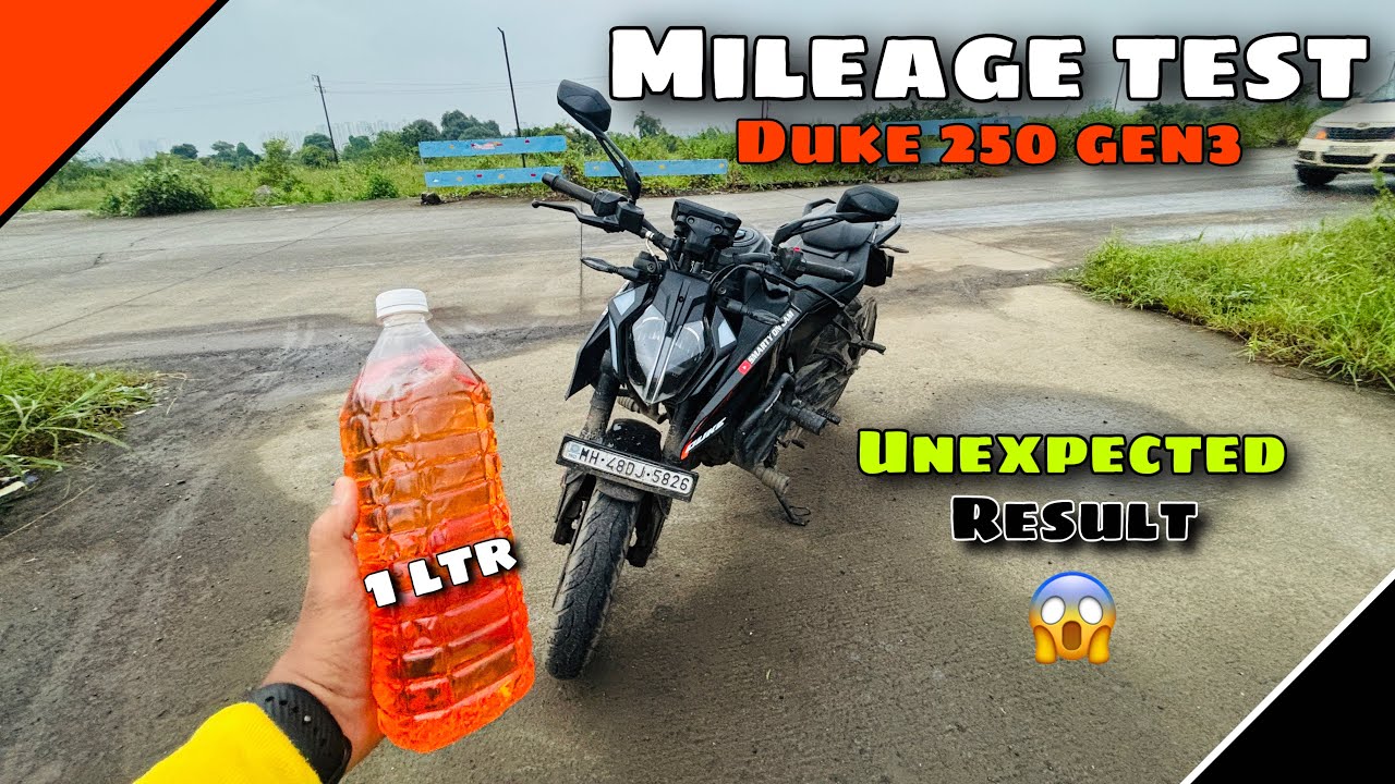DUKE 250 GEN 3 MILEAGE TEST WITH 1 LITTER PETROL ⛽️ | UNEXPECTED RESULTS 😱| #duke250  #mileagetest 