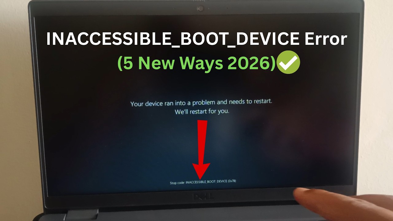 ✅Fix -INACCESSIBLE_BOOT_DEVICE Error on Windows 11 - Device Ran Into a Problem and Needs to Restart