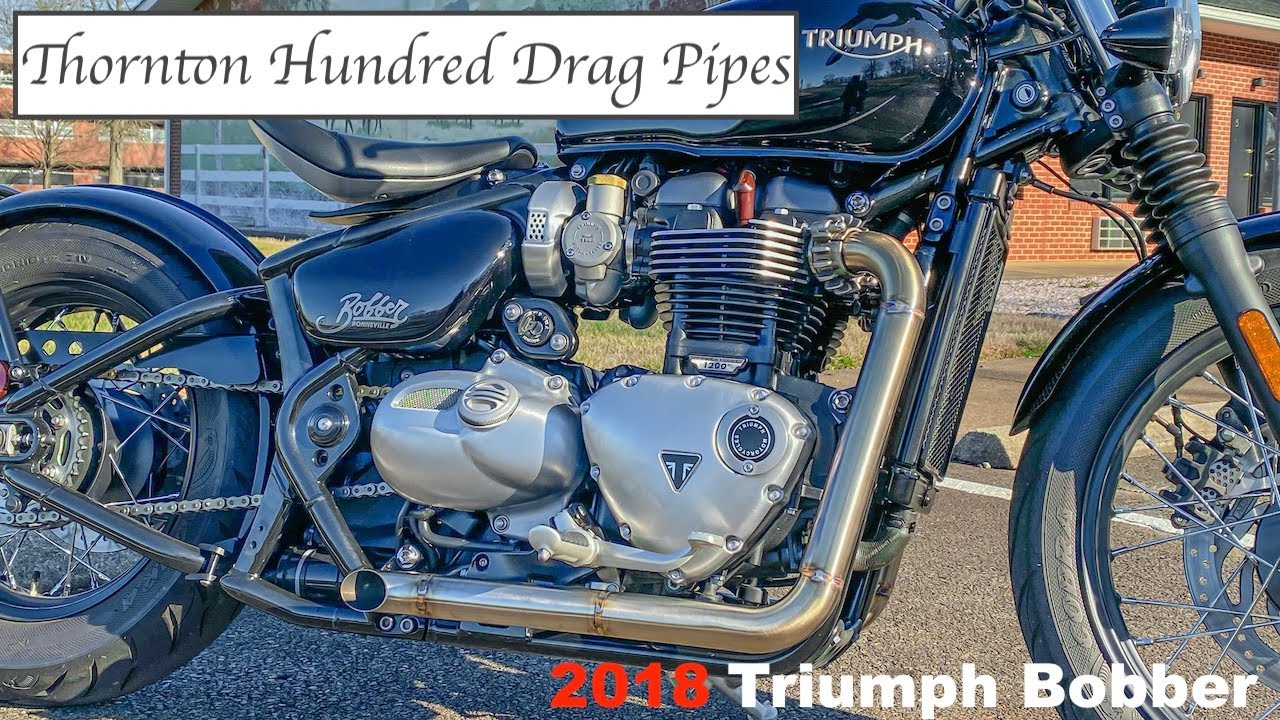 Thornton Hundred Drag Pipes Installation on a 2018 Triumph Bobber