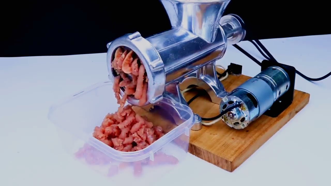 Cara membuat mesin pelet atau penggiling daging manual jadi otomatis .
