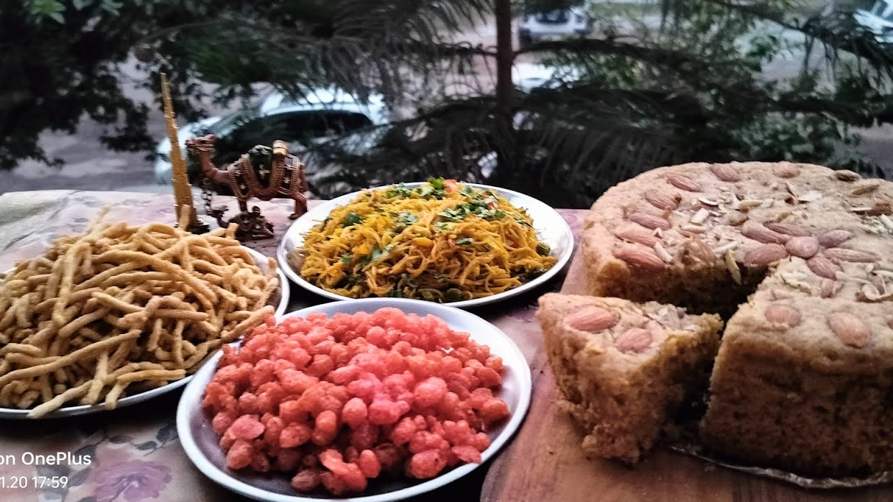 😋“Tea Time Special Desi Combo | Veg Sevai, Badana, Namkeen Sev & No Oven Atta Almond Cake”
