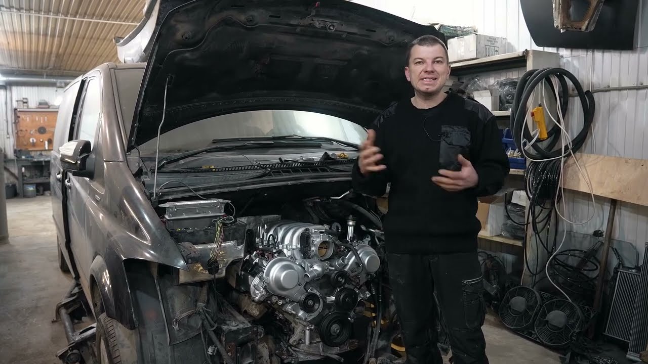 Мерседес Виано 4*4 установка V8 4.3литра.