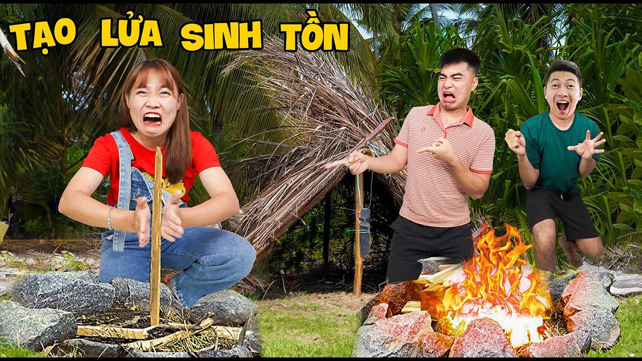 Gấu Đỏ TV - Thử Thách Tạo Lửa Sinh Tồn - Ai Là Người Sinh tồn Giỏi Nhất ?