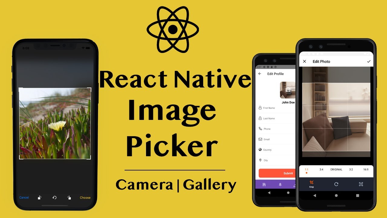 Учебное пособие по выбору изображений в React Native | Выбор изображения из камеры, галереи | Обр...