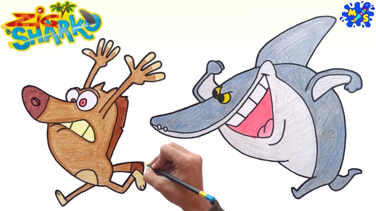 Zig & Sharko Drawing || How to Draw Zig and Sharko Easy Step by Step