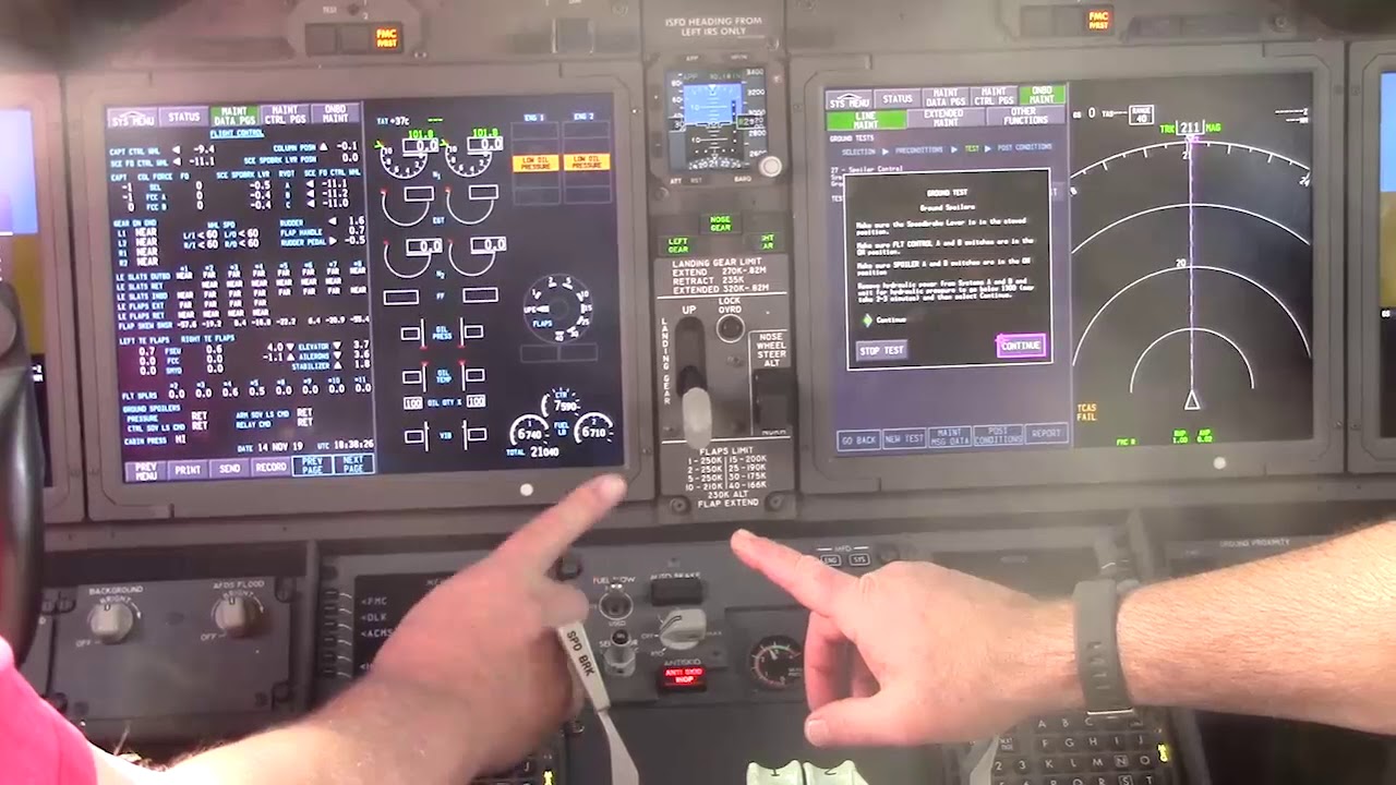 MAX RTS OJT 4 Ground Spoiler Control Module Test