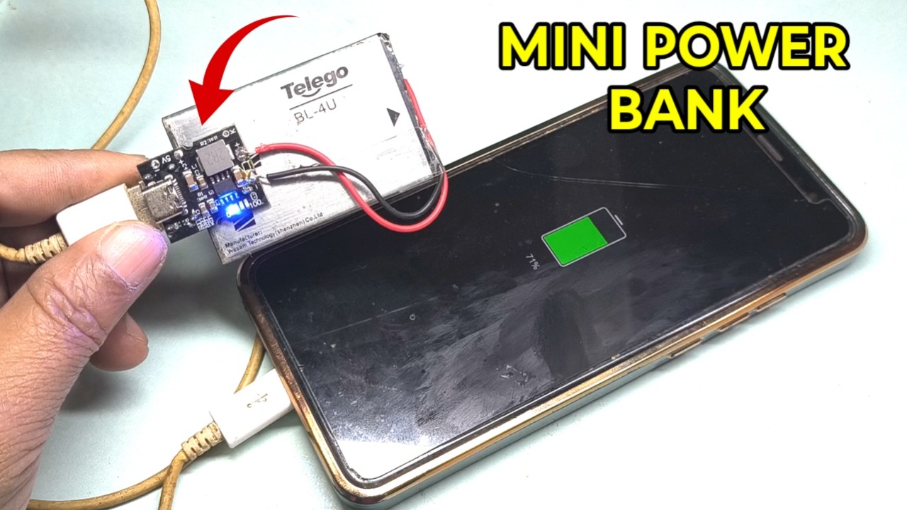 How to Make Mini Power Bank At Home Using 3.7 Volt Old Mobile Battery