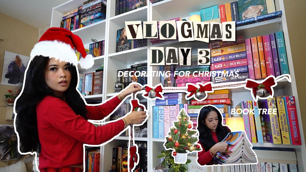 Украшаю свою комнату к Рождеству🎄📚 (влогмас день 3)