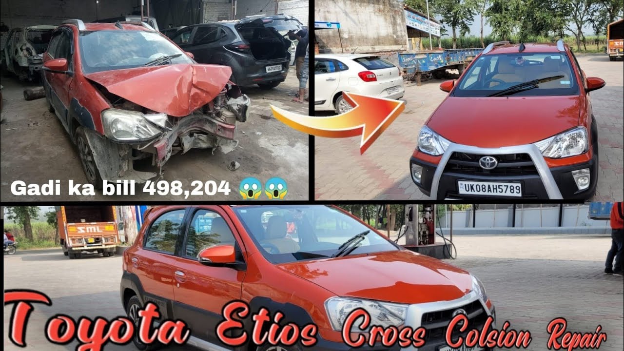 Toyota Etios cross collision repair#denter#Aamir Husain#Accident Ripar