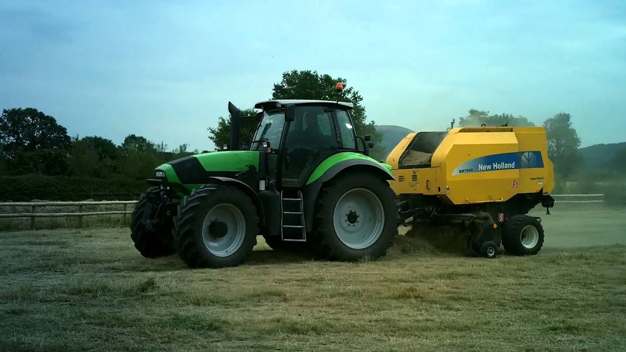Deutz Fahr 6 Series Round Hay Baling with New Holland BR7060
