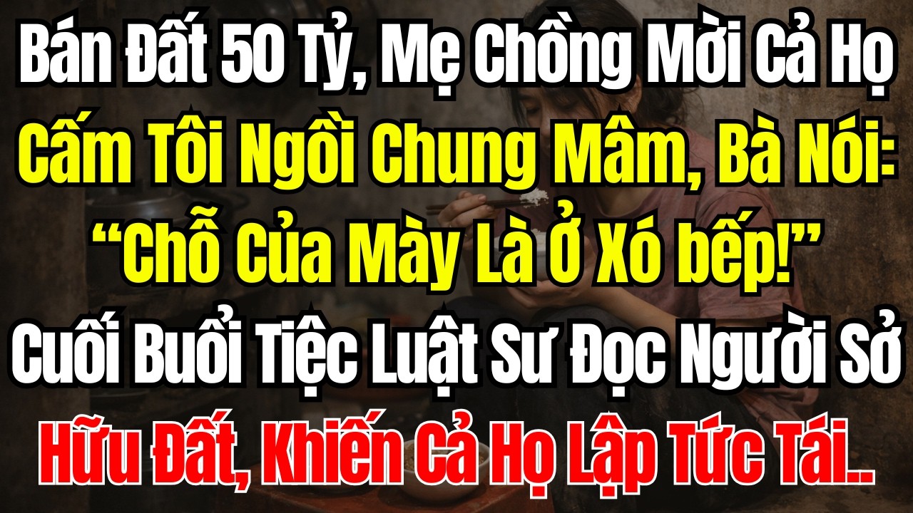 Bán Đất 50 Tỷ, Mẹ Chồng Mời Cả Họ Cấm Tôi Ngồi Chung Mâm, Bà Nói: 