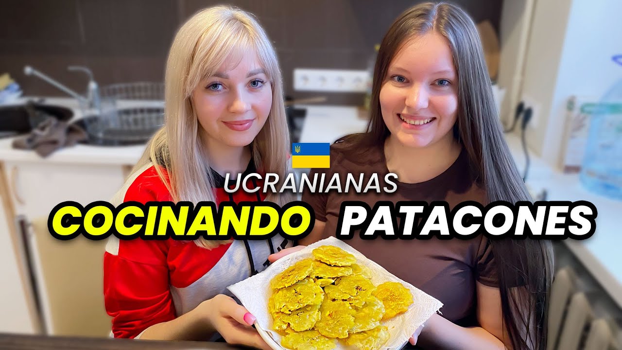 UCRANIANAS COCINANDO PATACONES, probando por primera vez comida Ecuatoriana