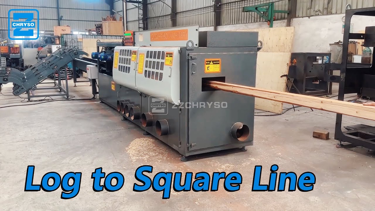 ZZCHRYSO Log Squaring Production Line | Auto Feeding + Multi-Blade Saw + Stacking System Full Test