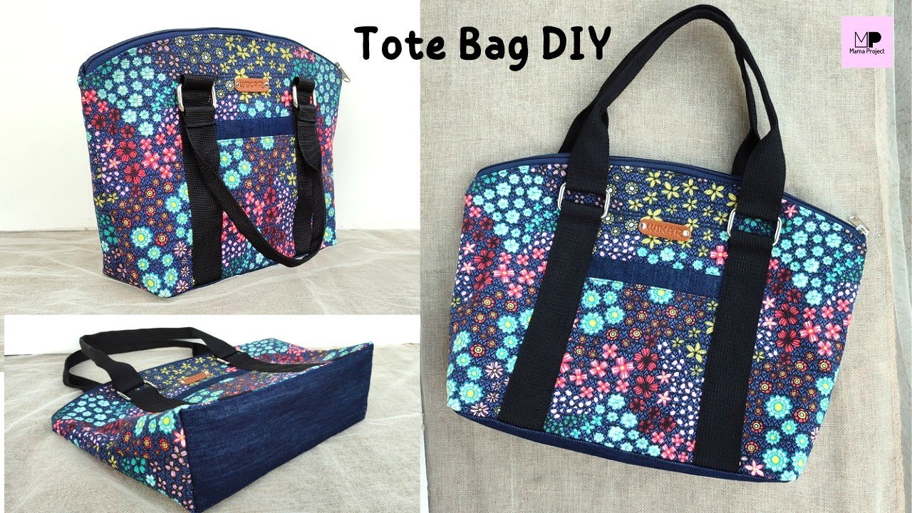 Curved Top Tote Bag Tutorial | Zipper tote bag tutorial | Tote bag tutorial