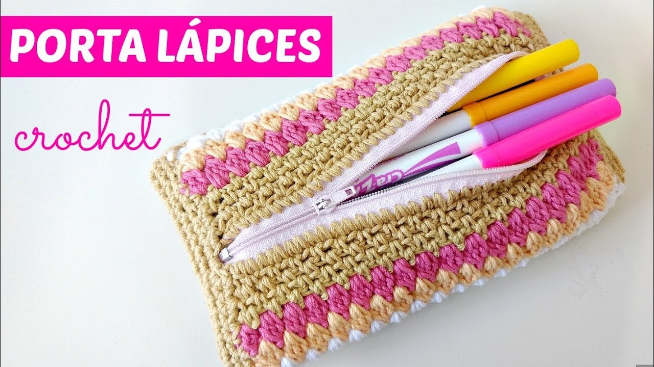 TEJE PORTA LÁPICES CROCHET