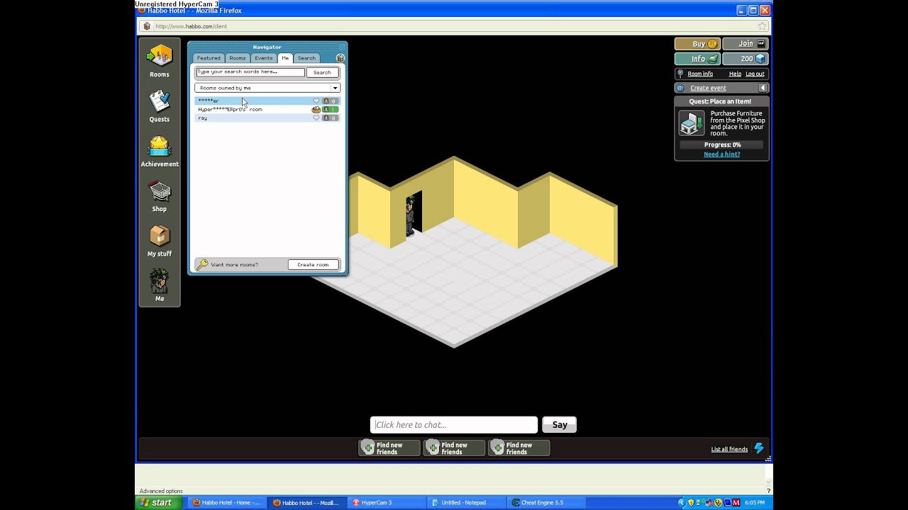 how to hack habbo with cheat engine