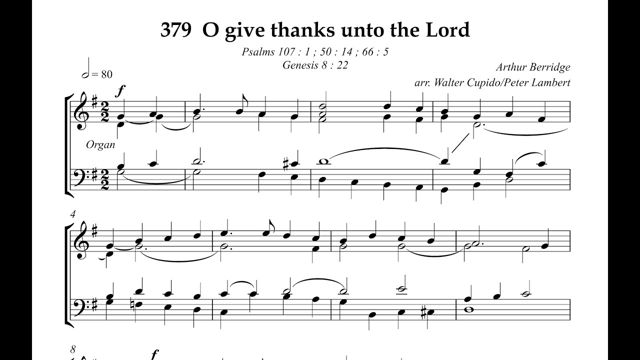 Hymn Collection 379   O give thanks unto the Lord