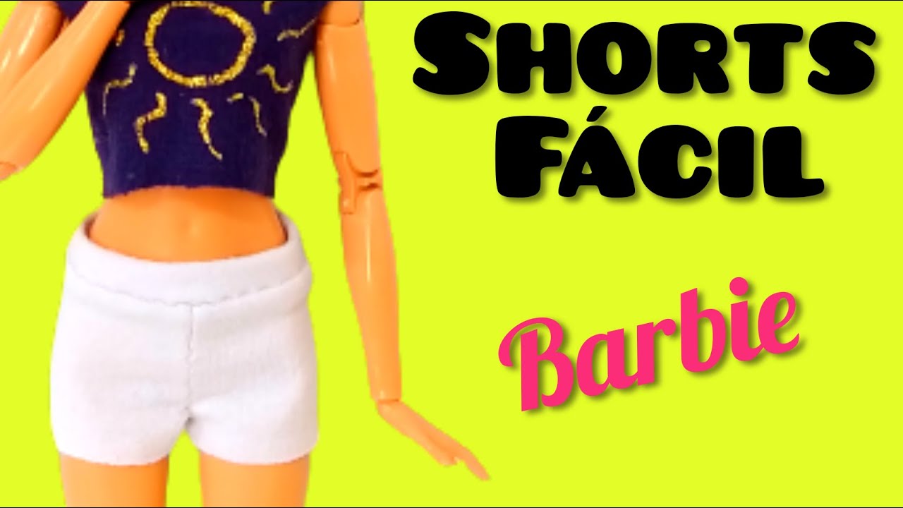Como Fazer Short Fácil Para Barbie | DIY | Roupa de Boneca Fácil