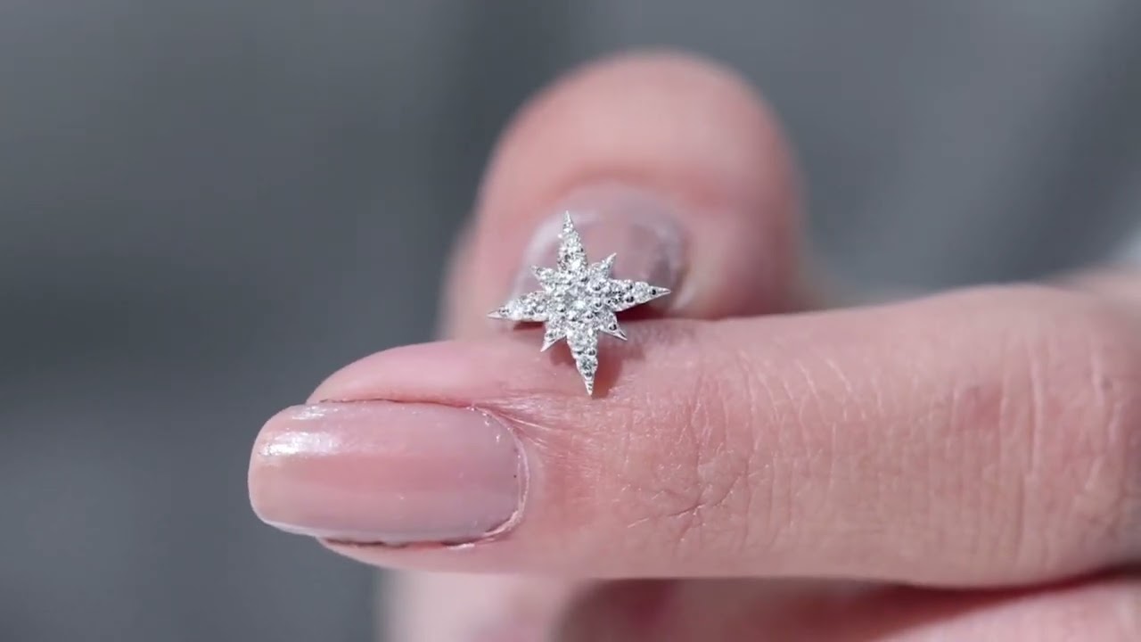 1/4 CT Starburst Star Earrings, Moissanite Earrings for Women, Starburst Jewelry