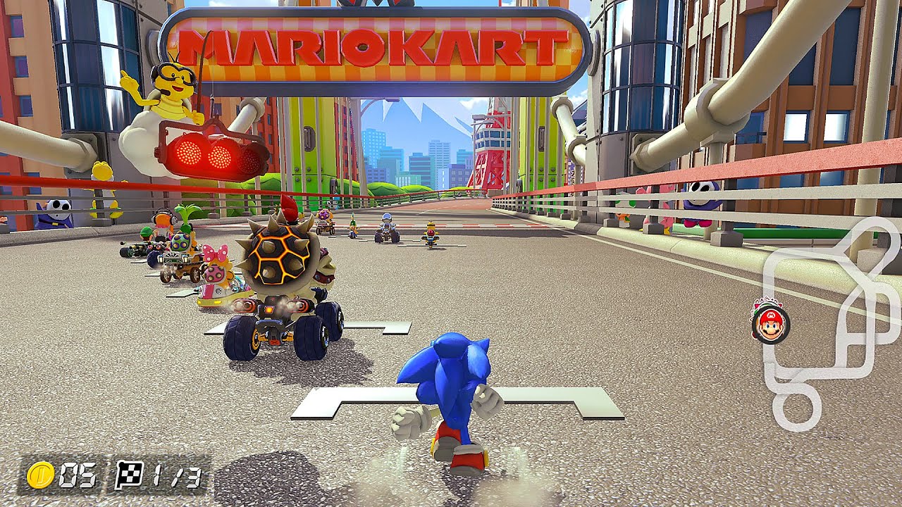 Mario Kart 8 Deluxe - All DLC Courses with Sonic (DLC Booster Pack 1) (4K)