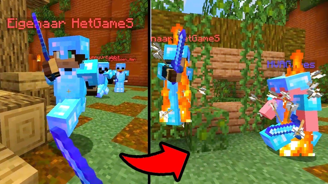 PVP arena gevecht in Minecraft loopt slecht af...