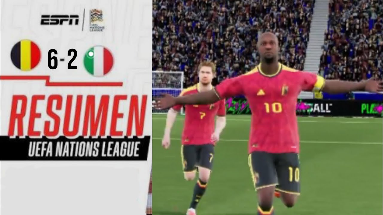 PARTIDAZO DE BELGICA GOLEADA A ITALIA Y GOLAZOS 