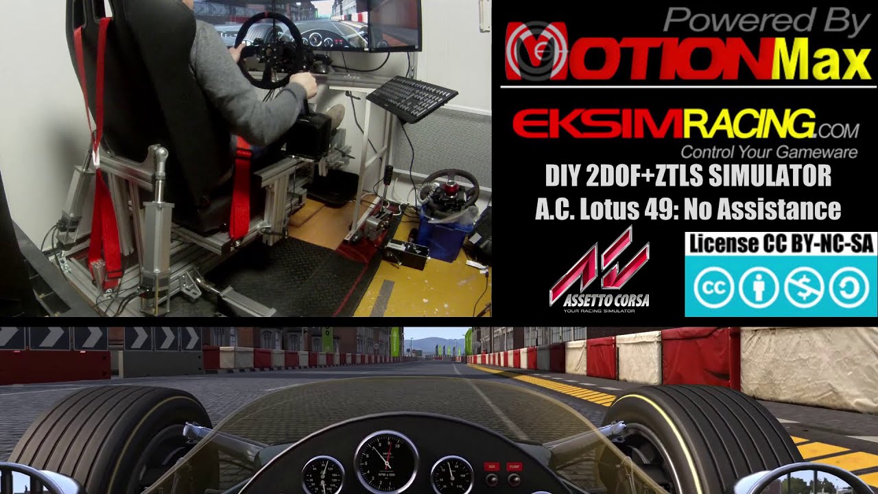 DIY 2DOF ZTLS car racing simulator project (AC Lotus49 ) Powered By MotionMax Manager