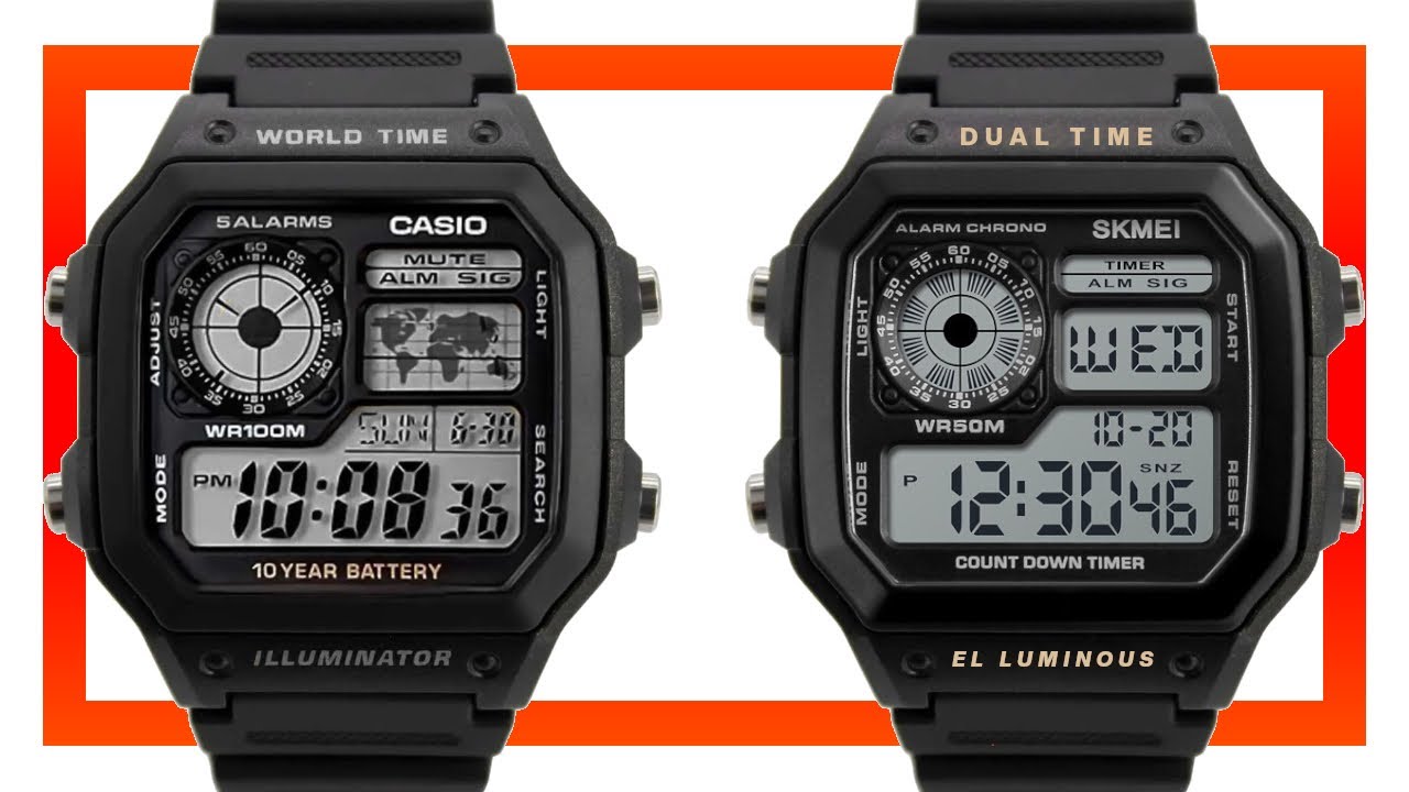 COMPARAÇÃO ENTRE OS RELÓGIOS CASIO AE1200 x SKMEI 1299