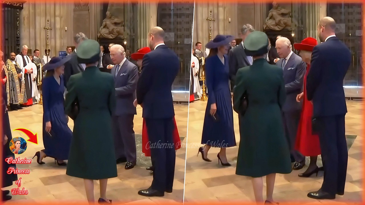 Идеальный реверанс Кэтрин перед королем Карлом привлек всеобщее внимание на службе в честь Дня Со...