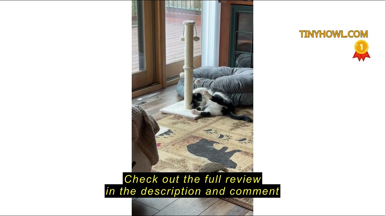 Review Dimaka 29'' Cat Scratching Post, Natural Sisal Rope Scratcher Post, Kitten Claw Scratch with