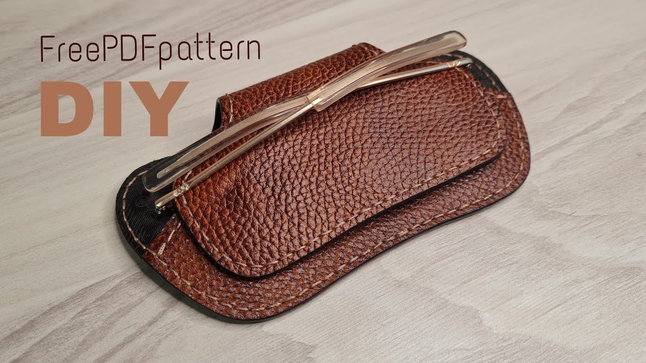 Free Pattern⭕️how to make a leather sunglasses case⭕️الگو رایگان❌️آموزش کاور عینک چرم