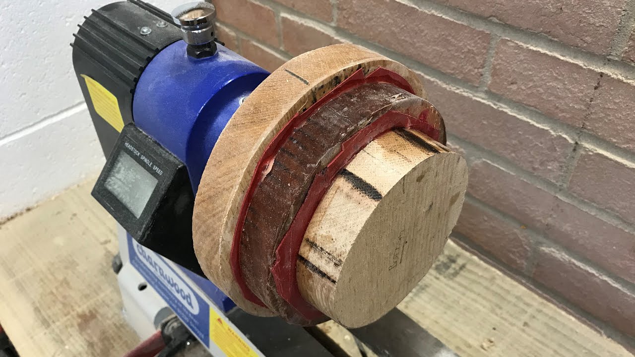Wood turning - Oak and Sapele Layered Bowl