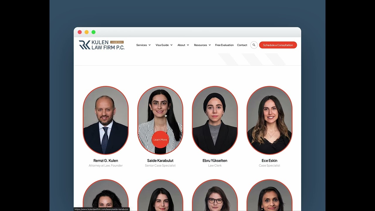 Micro interaction for Kulen Law Firm website