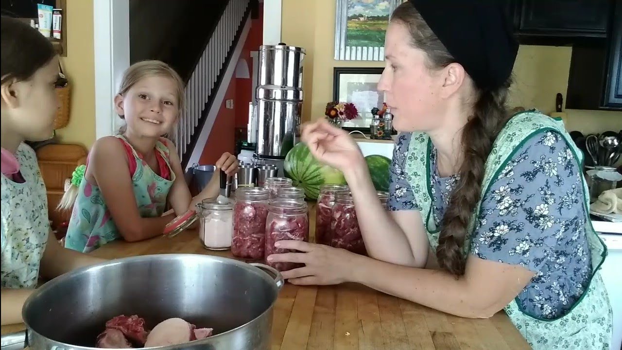 Day in the Life ~ Large Family Homesteading ~ Canning Meat and Propagating Strawberry Plants
