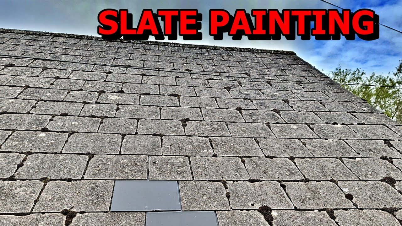 SLATE ROOF PAINTING CO.KERRY IRELAND.RAL 9005.PREPARATION