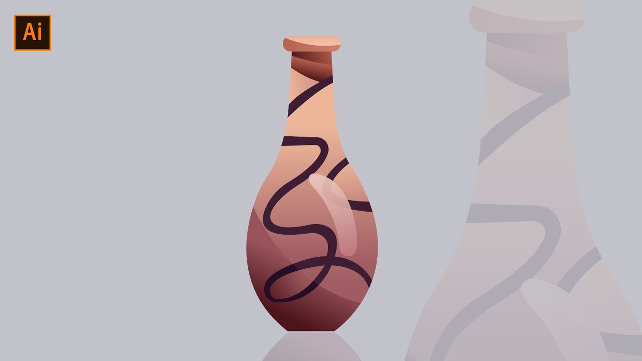 How To Design Professional Vase Flat Design Illustration | Adobe Illustrator Tutorial