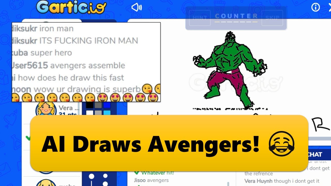 Drawing Game Prank #3 - AI Draws Avengers!