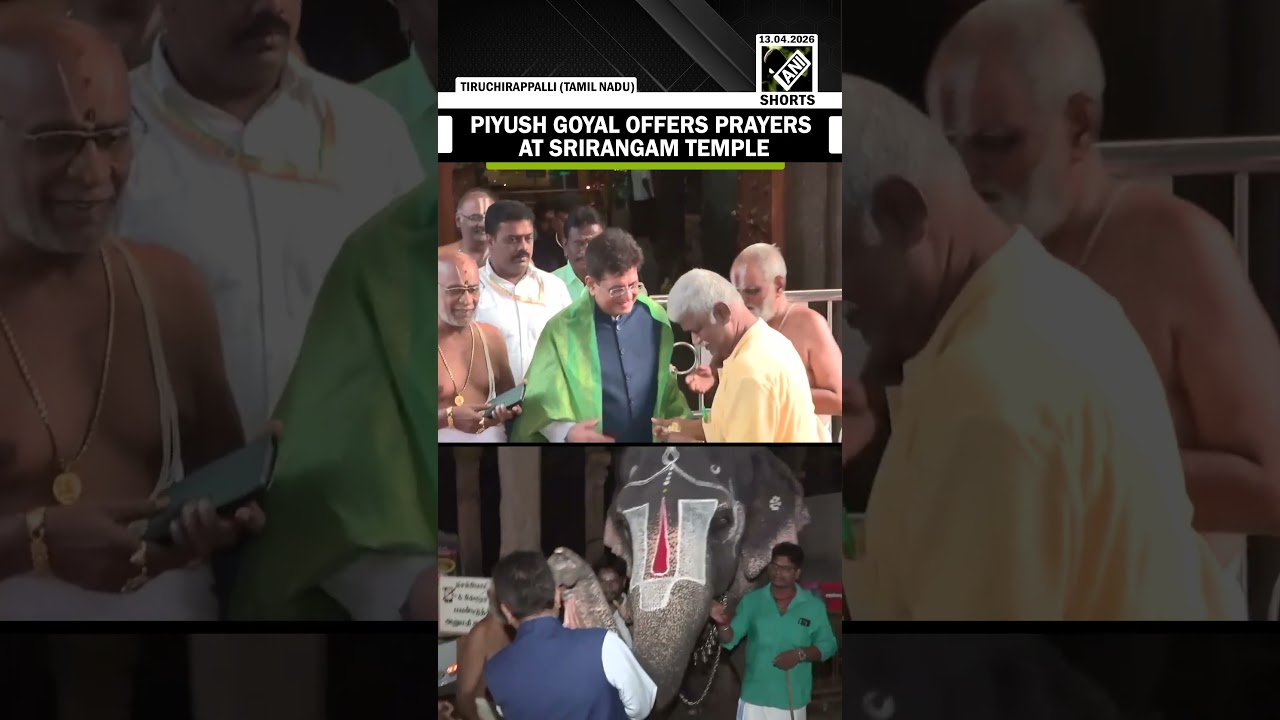 Union Minister Piyush Goyal offers prayers at Tiruchirappalli&rsquo;s Sriramgam Temple