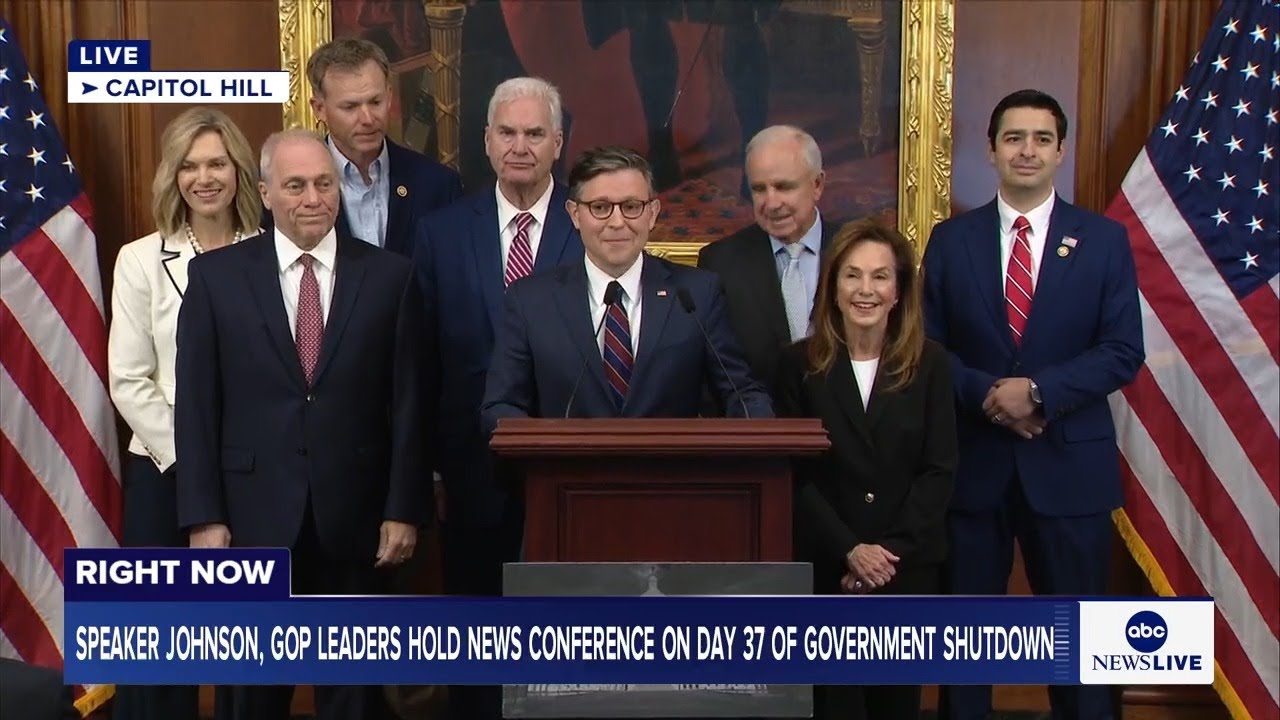 LIVE: Speaker Johnson, GOP leaders hold news conference on day 37 of government shutdown