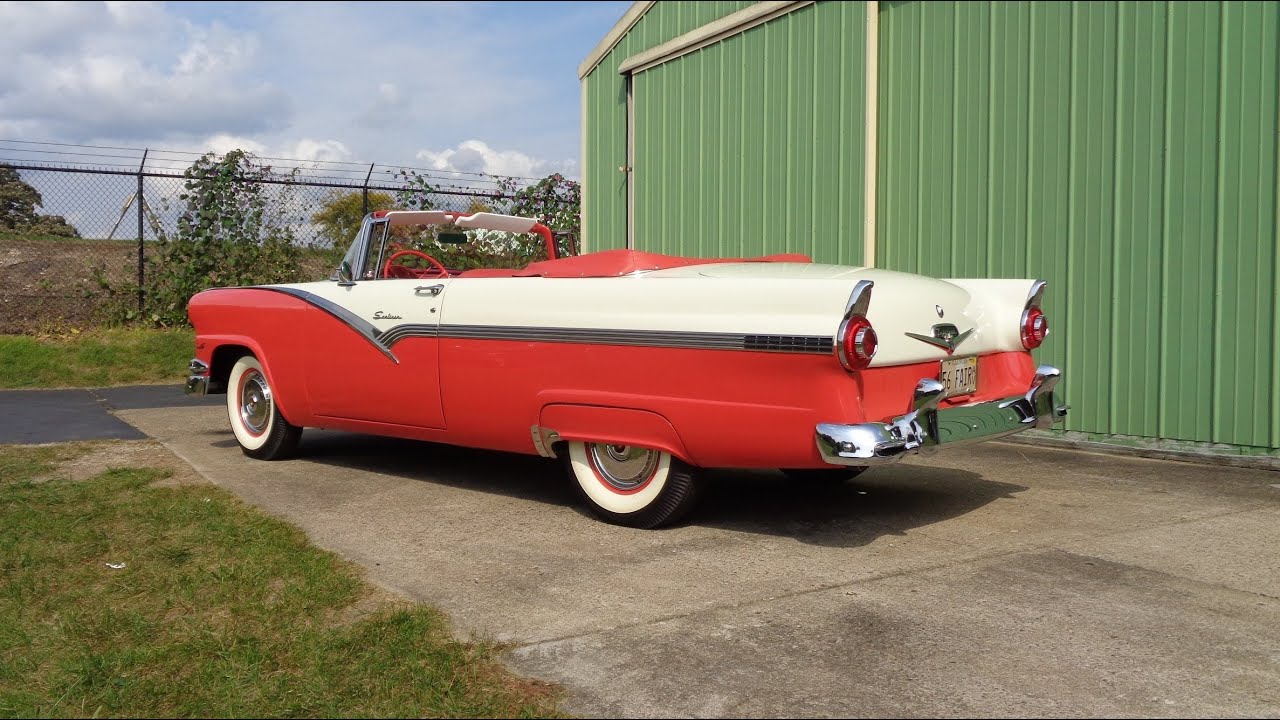1956 Ford Fairlane Sunliner Convertible in White / Red & Ride on My Car Story with Lou Costabile