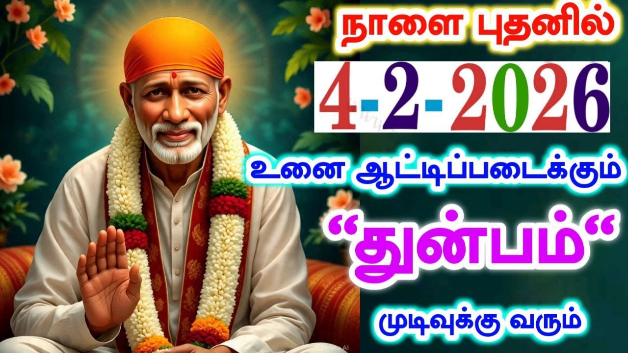 4-2-26/நாளை புதன் கிழமை🛑துன்பம்✨️shirdi sai baba  Tamil/sai motivationalspeech#motivationtamil🌀